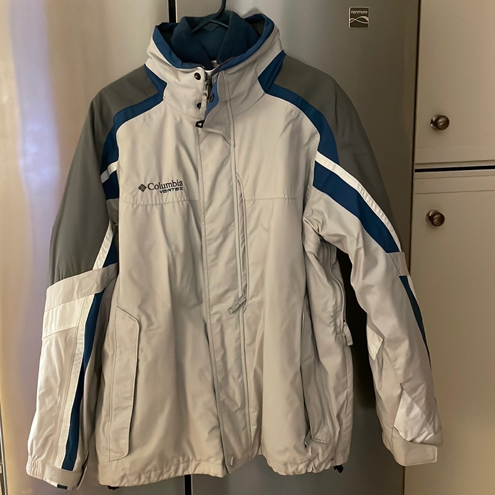 Columbia Men’s Vertex Interchange Ski Jacket Light Grey/Navy/Grey w/ Navy Liner